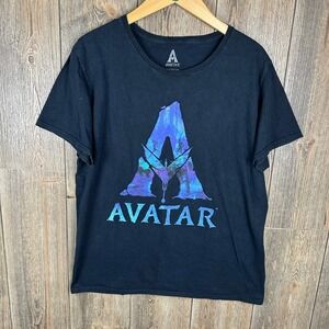 Avatar Movie Graphic T-Shirt 20th Century Studios Black Tee Large James Cameron